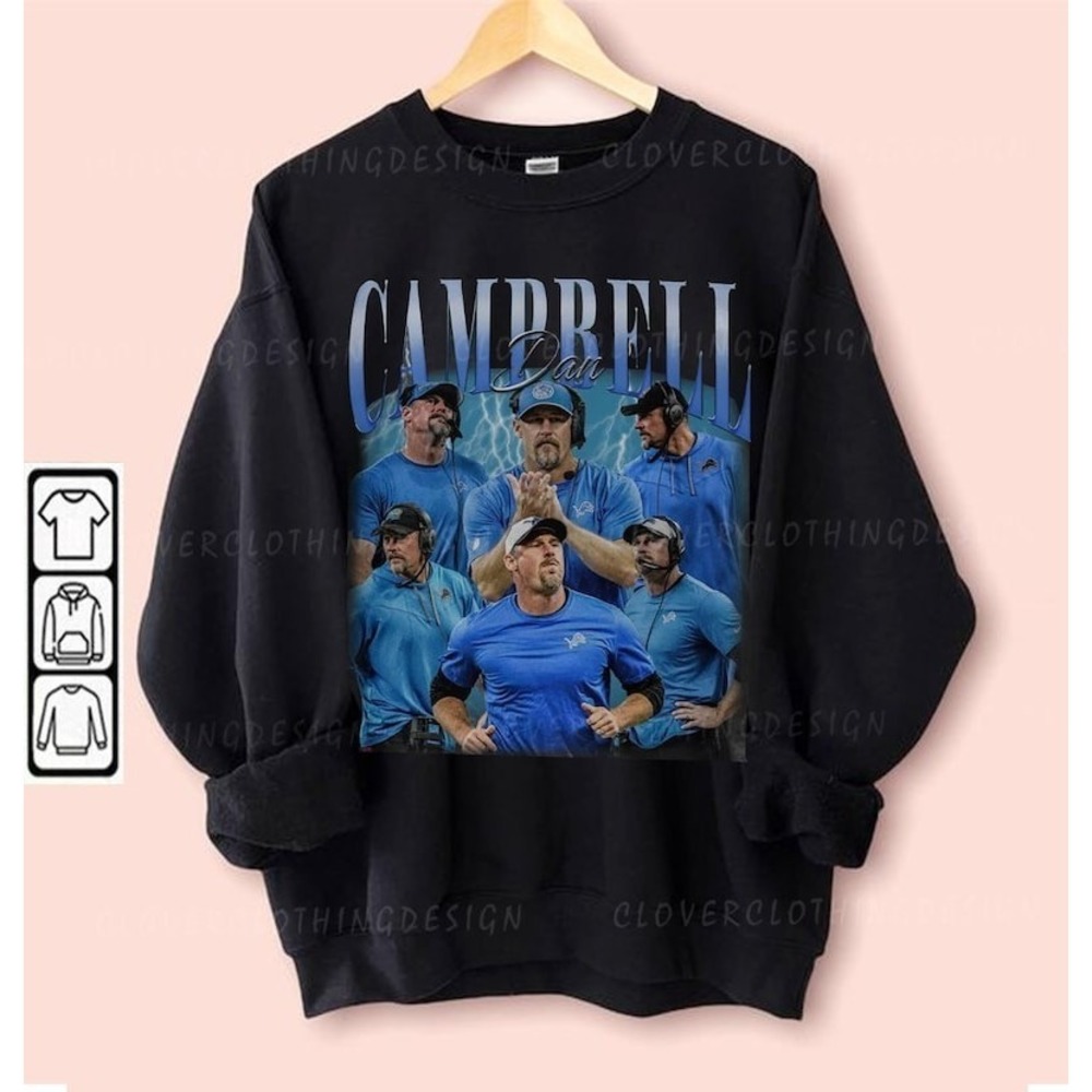 Vintage Dan Campbell Sweatshirt, Football Sweatshirt, Gift For Fans